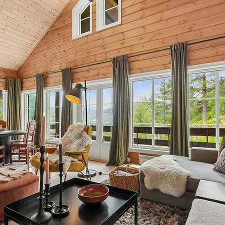 Modern With Panoramic Views In Solheimsdalen